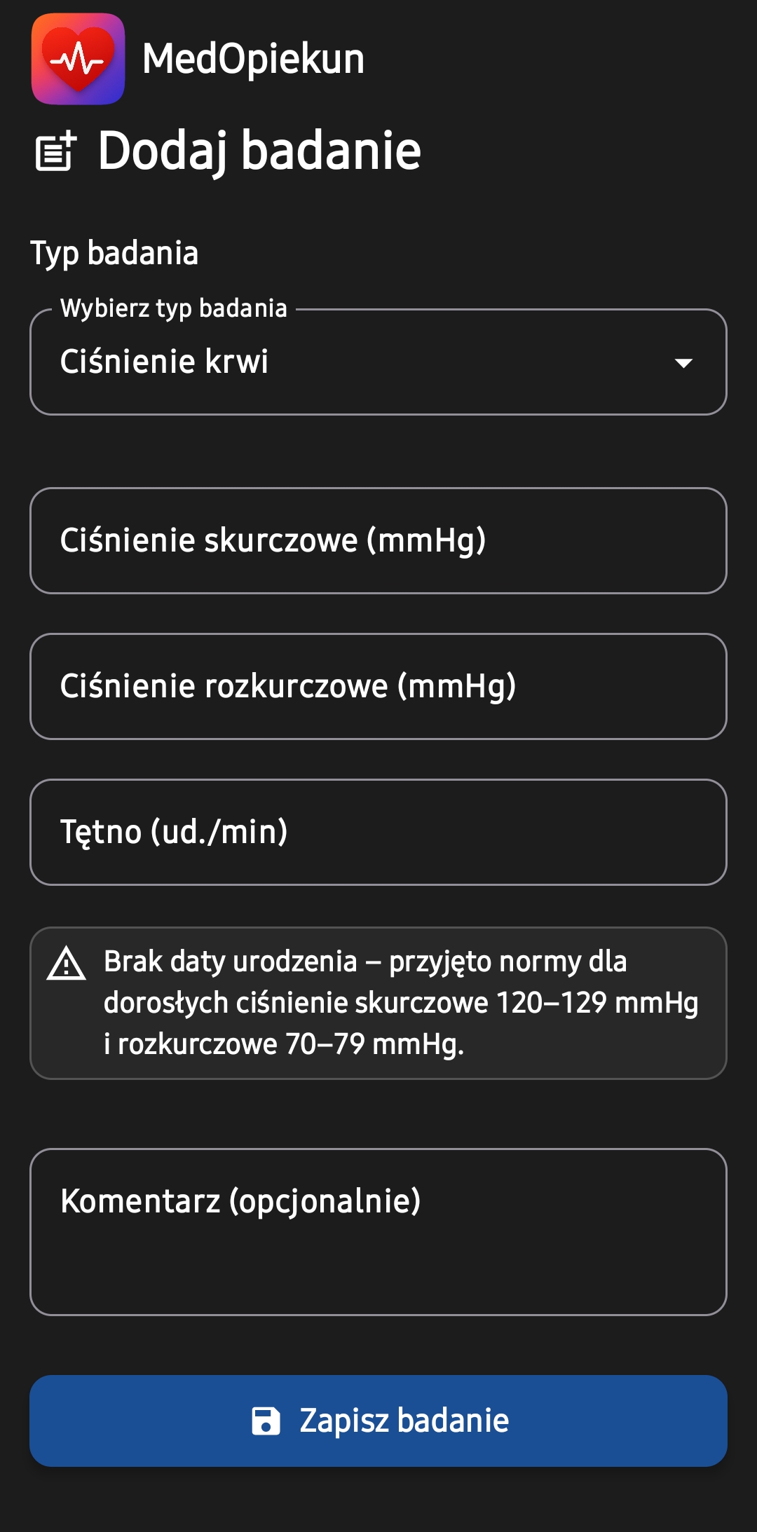 Badanie ciśnienia krwi