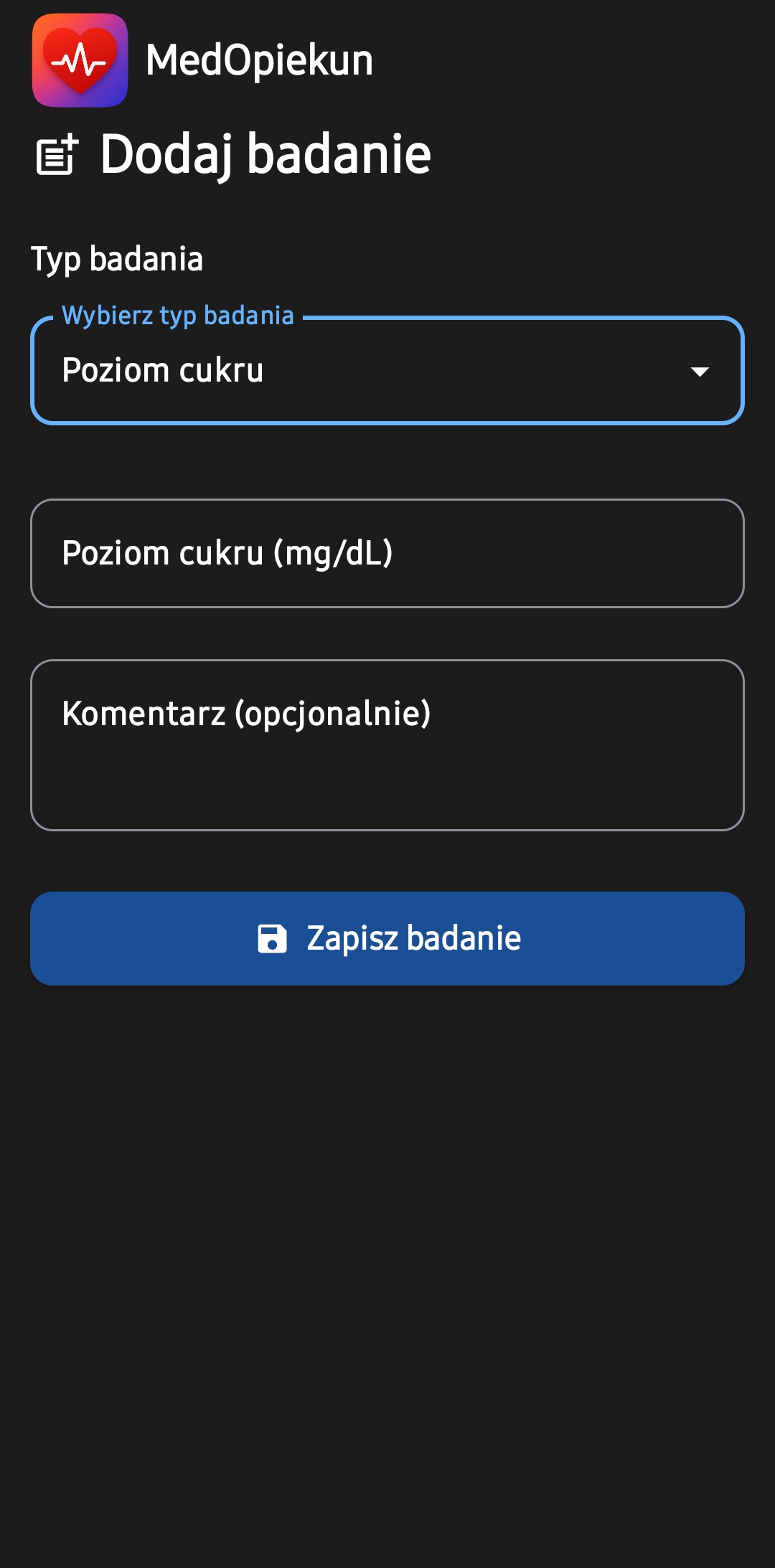 Badanie poziomu cukru